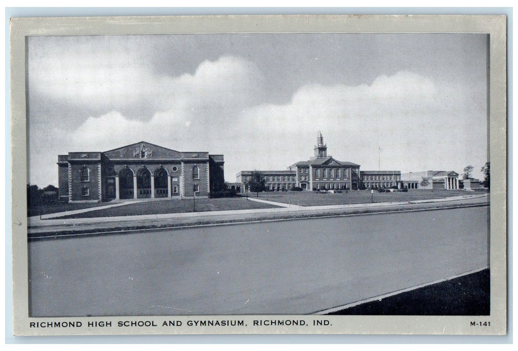 Richmond High School And Gymnasium Panoramic View Indiana IN Vintage Postcard