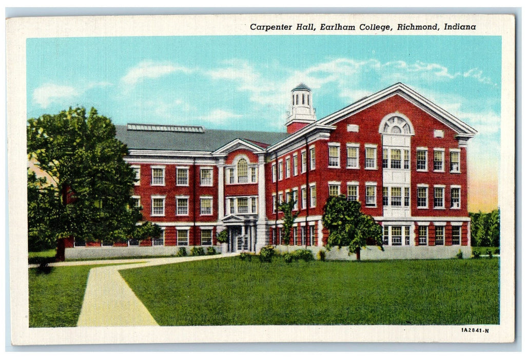 View Of Carpenter Hall Earlham College Richmond Indiana IN Vintage Postcard