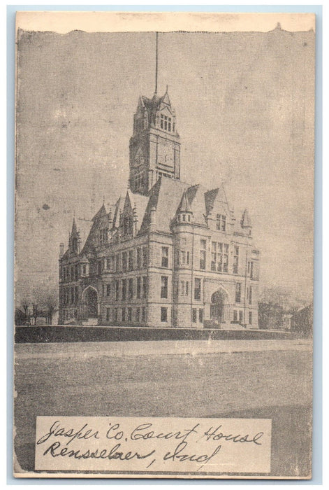 c1905 Jasper Co. Court House Mansion Rensselaer Indiana IN Antique Postcard