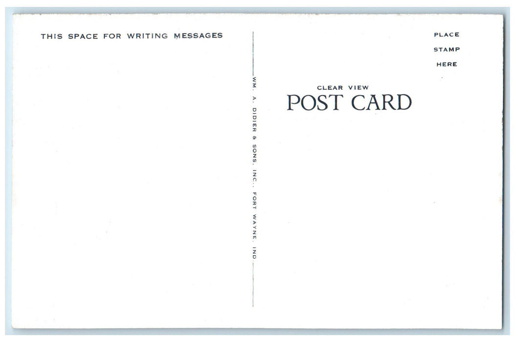 View Of U.S Post Office Portland Indiana IN, Tree Street Lamp Scene Postcard