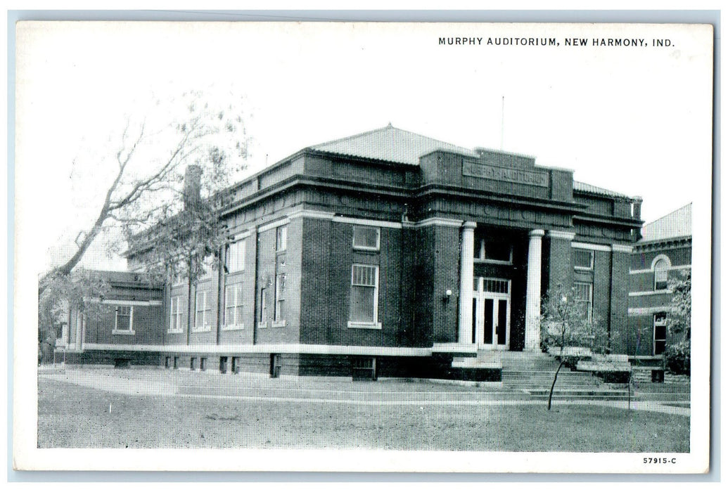 View Of Murphy Auditorium New Harmony Indiana IN Vintage Unposted Postcard