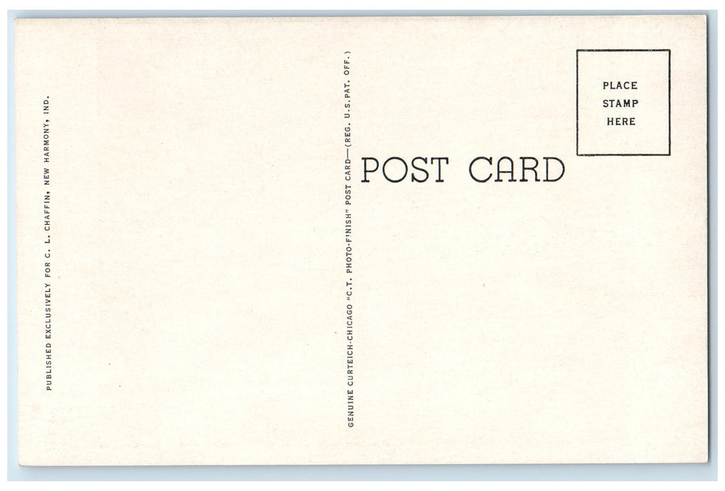 View Of Rappite Sun Dial New Harmony Indiana IN Vintage Unposted Postcard