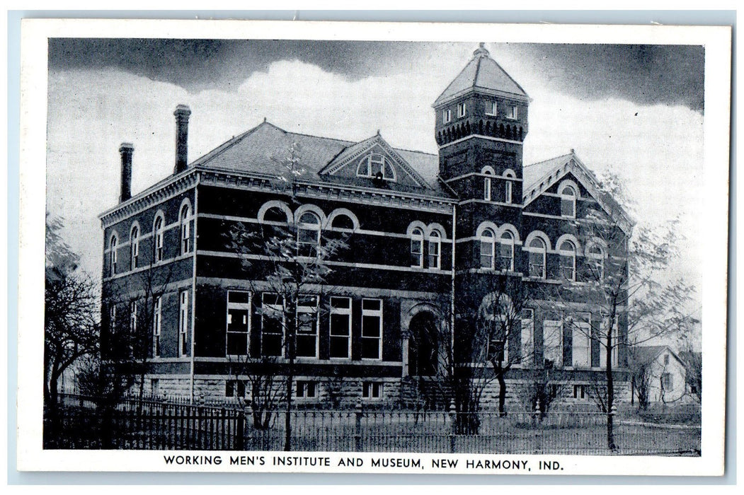 Working Men's Institute And Museum Building New Harmony Indiana IN Postcard