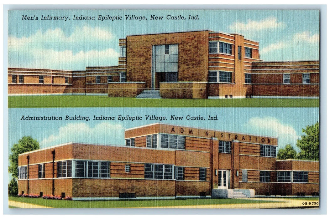 Men's Infirmary Administration Indiana Epileptic Village Newcastle IN Postcard