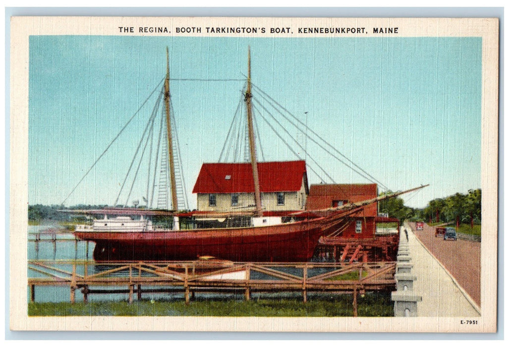 c1940s The Regina Booth Tarkington's Boat Kennebunkport Maine Unposted Postcard