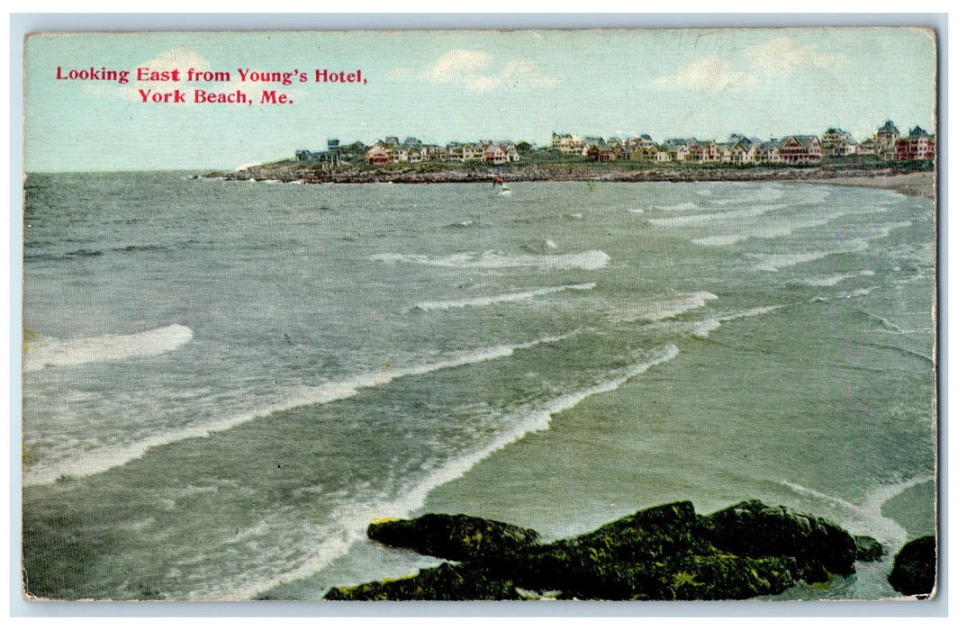 c1910's Looking East From Young's Hotel York  Maine ME Unposted Vintage Postcard