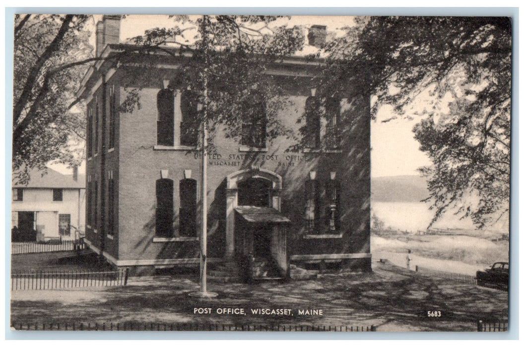 c1910's Post Office Building Scene Wiscasset Maine ME Unposted Vintage Postcard