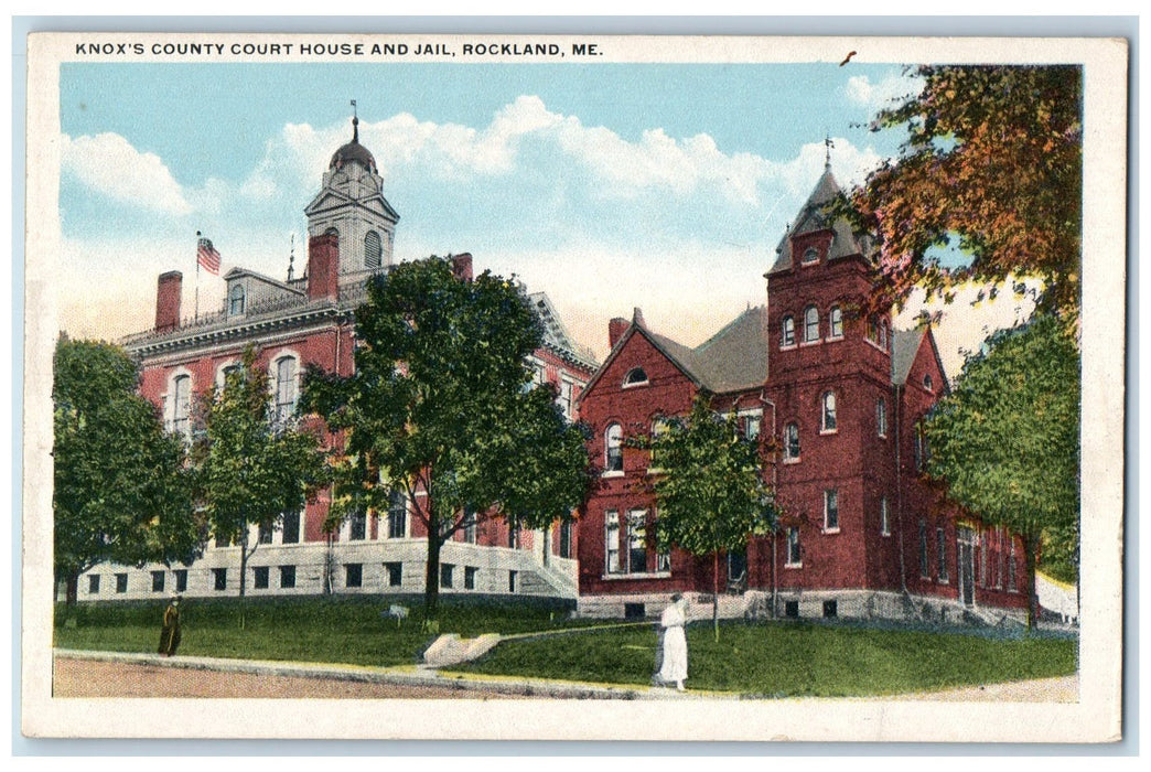 c1920's Knox County Court House And Jail Rockland Maine ME Unposted Postcard