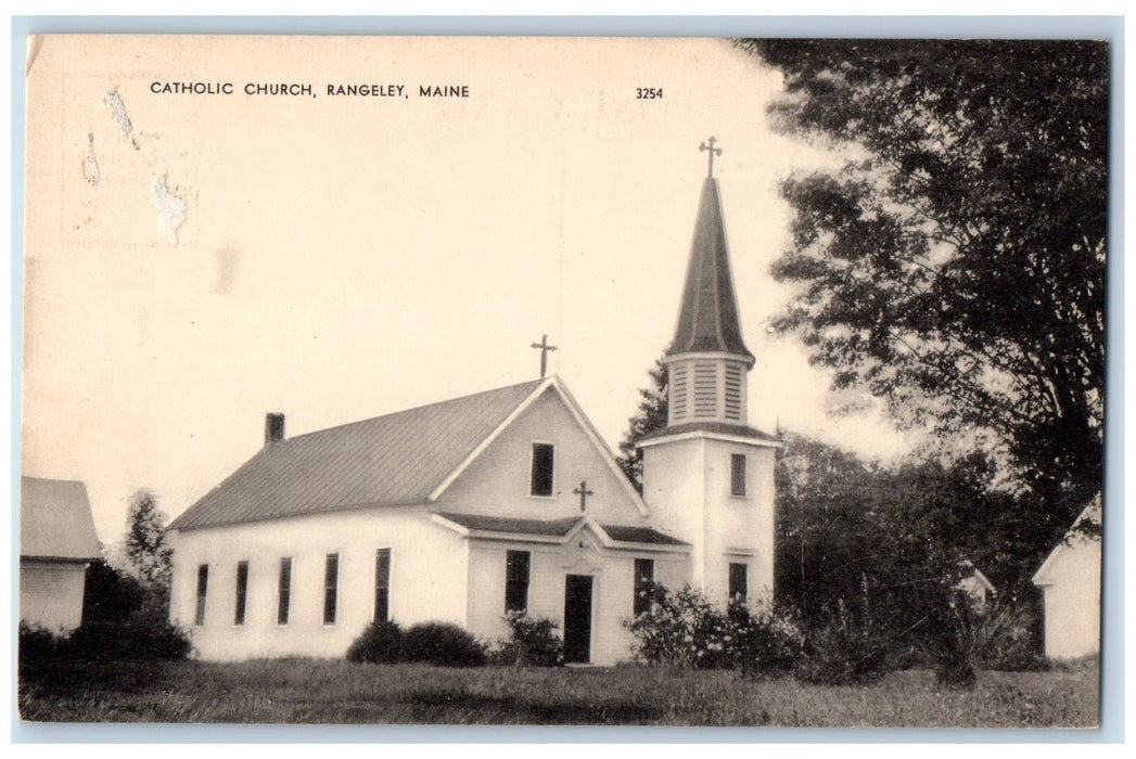 c1910s Catholic Church Exterior Rangeley Maine ME Unposted  Vintage Postcard