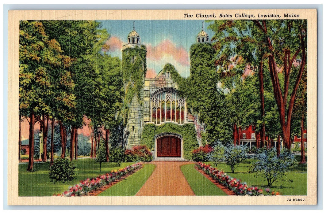 c1910's The Chapel Bates College Entrance Lewiston Maine ME Unposted  Postcard