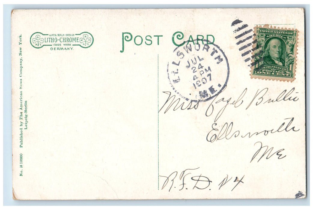 1915 Malvern Hotel Exterior Scene Bar Harbor Maine ME Posted Vintage Postcard