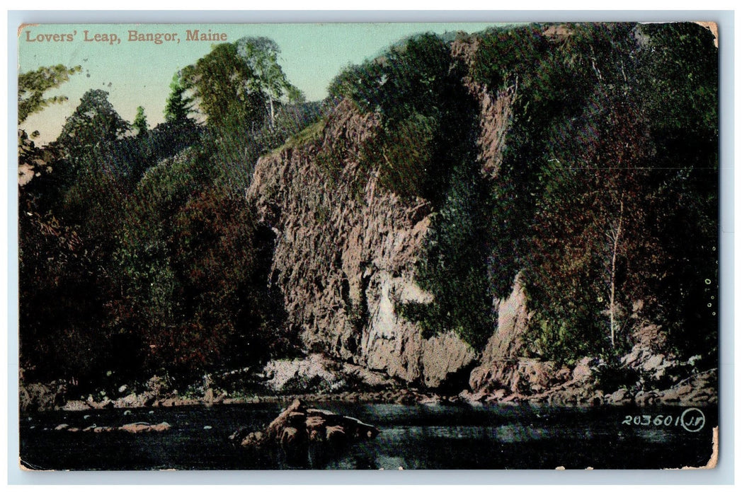 1910 Lover's Leap Kenduskeag Stream Bangor Maine ME Posted Vintage Postcard
