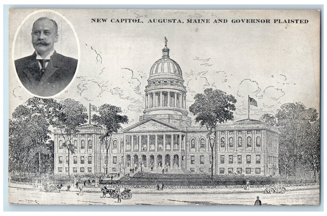 c1910s New Capitol Augusta Maine And Governor Augusta Maine ME Unposted Postcard