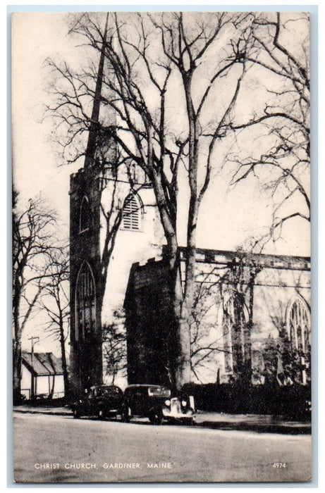 c1910's Christ Church Scene Exterior Gardiner Maine ME Unposted Vintage Postcard