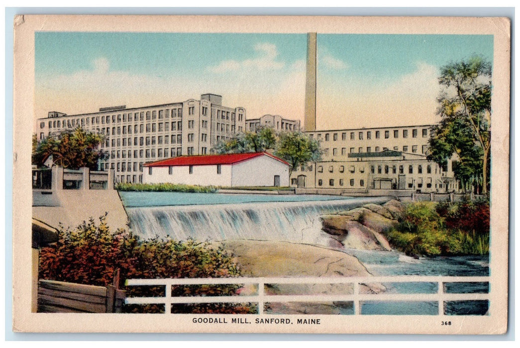1947 GoodAll Mill Scene Buildings Sanford Maine ME Posted Vintage Postcard