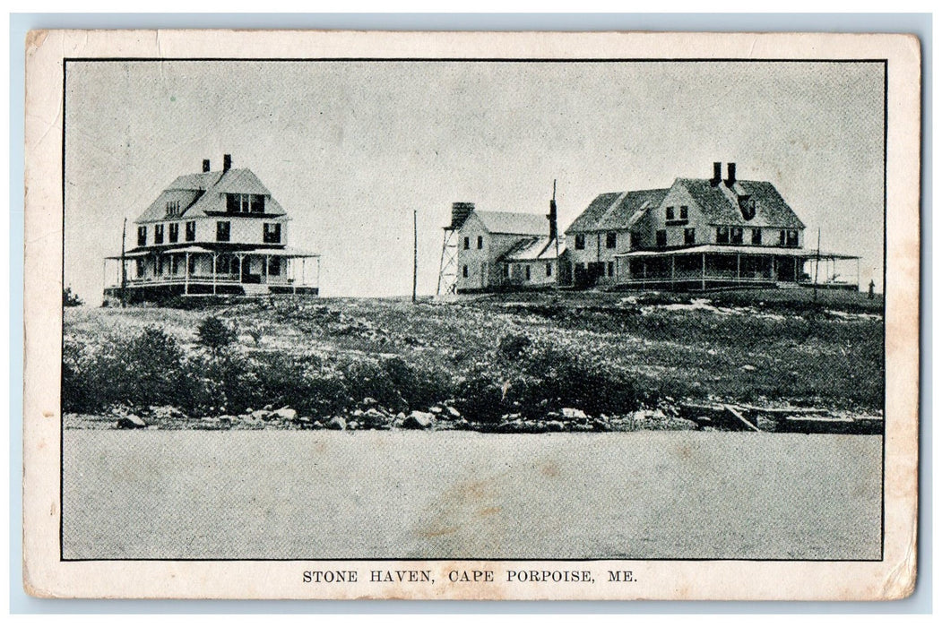 1910 Stone Haven Cape Porpoise House Scene Maine ME Posted Vintage Postcard