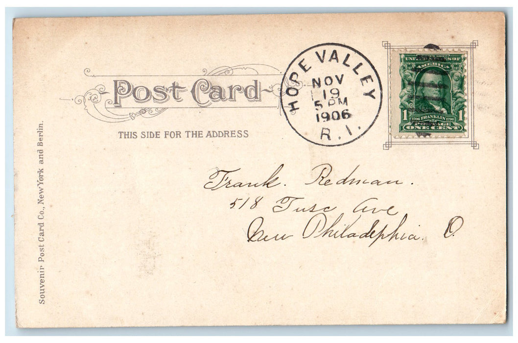 1906 Mathewson Hotel Narragansett Pier Rhode Island Posted Vintage Postcard
