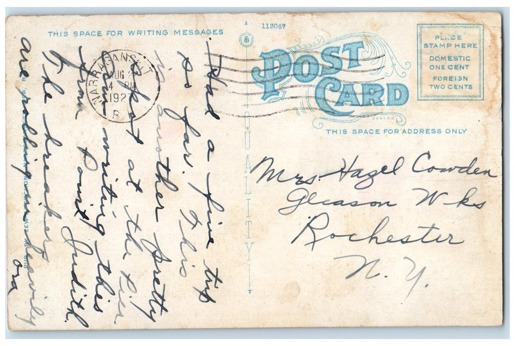1927 Green Inn Exterior Scene Narragansett Pier Rhode Island Posted Postcard