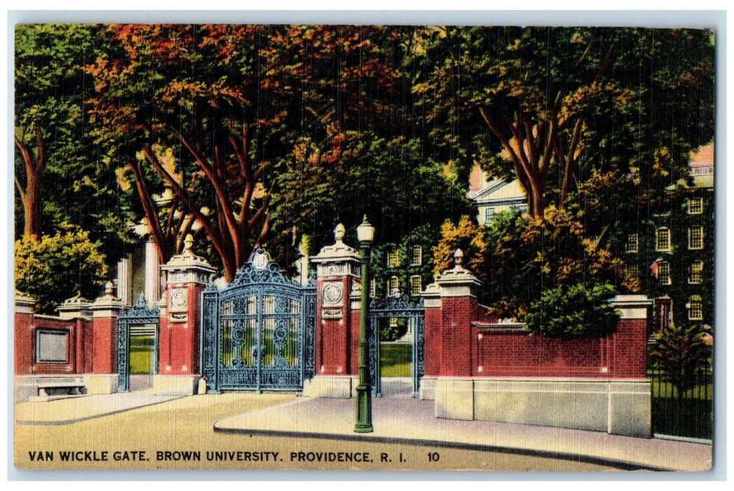 1952 Van Wickle Gate Brown University Providence Rhode Island Posted Postcard