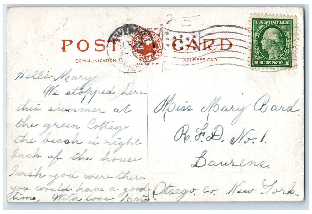 1913 C Street White Rocks Scene Hampton New Hampshire NH Posted Vintage Postcard