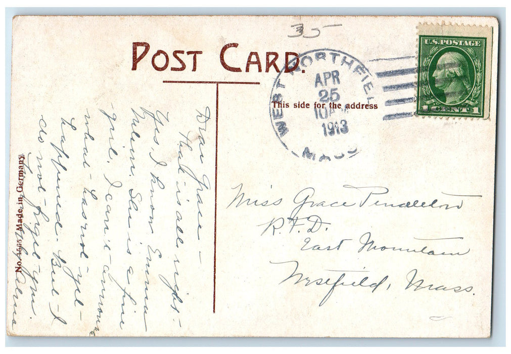 1913 Winchester Congregational Church And Parsonage NH Posted Vintage Postcard