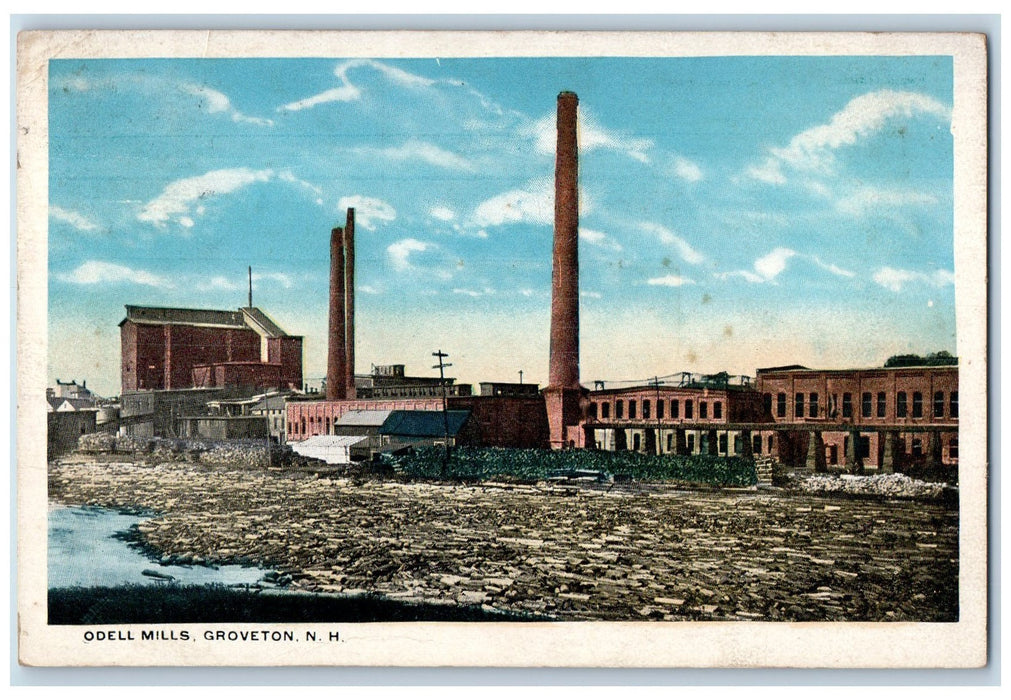 1917  Odell Mills And Paper Co Groveton New Hampshire NH Posted Vintage Postcard
