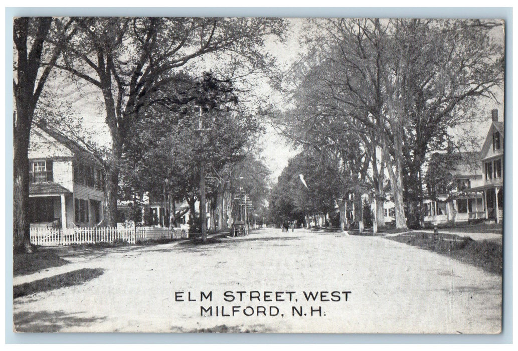 1924 Elm Street West Residence Scene Milford New Hampshire NH Posted Postcard