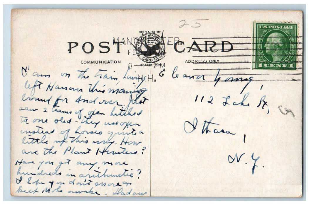 1910 The Hanover Inn Exterior Scene Hanover New Hampshire NH Posted Postcard