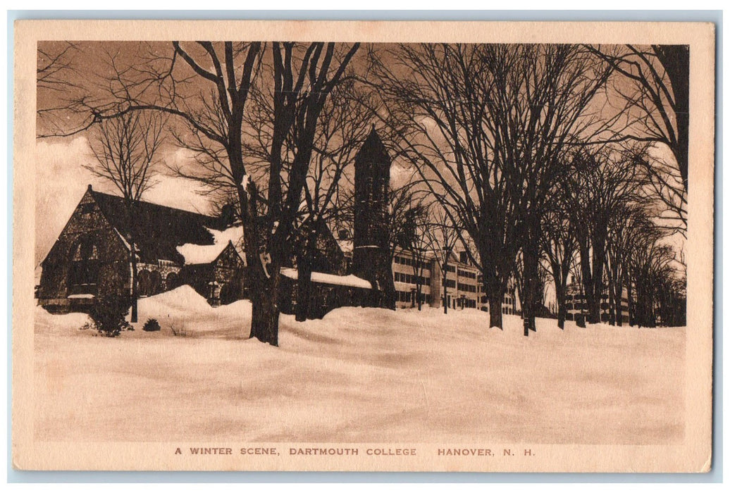 c1910's A Winter Scene Dartmouth College View New Hampshire NH Unposted Postcard