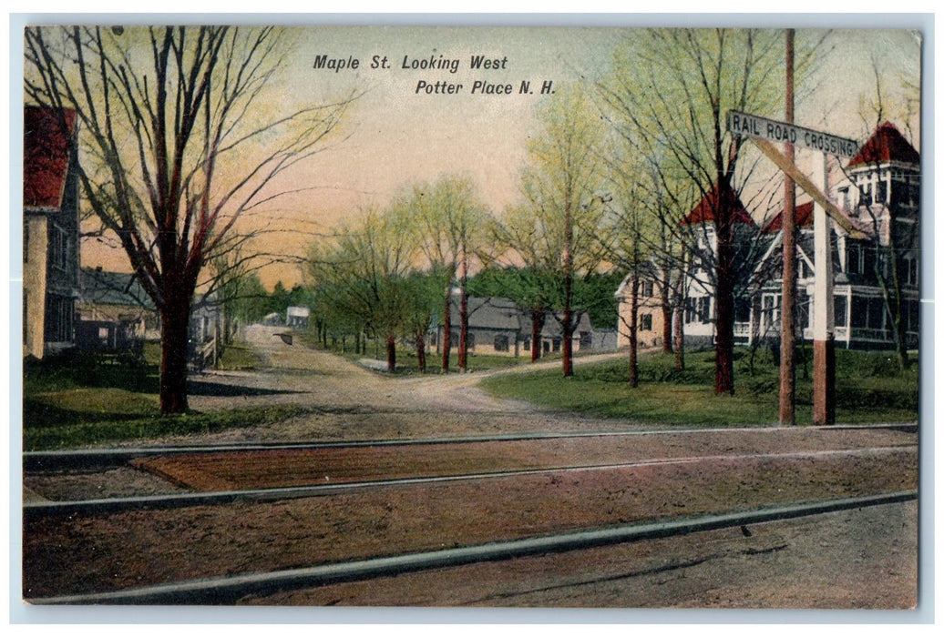 1910 Maple St. Looking West Potter Place Scene New Hampshire NH Posted Postcard