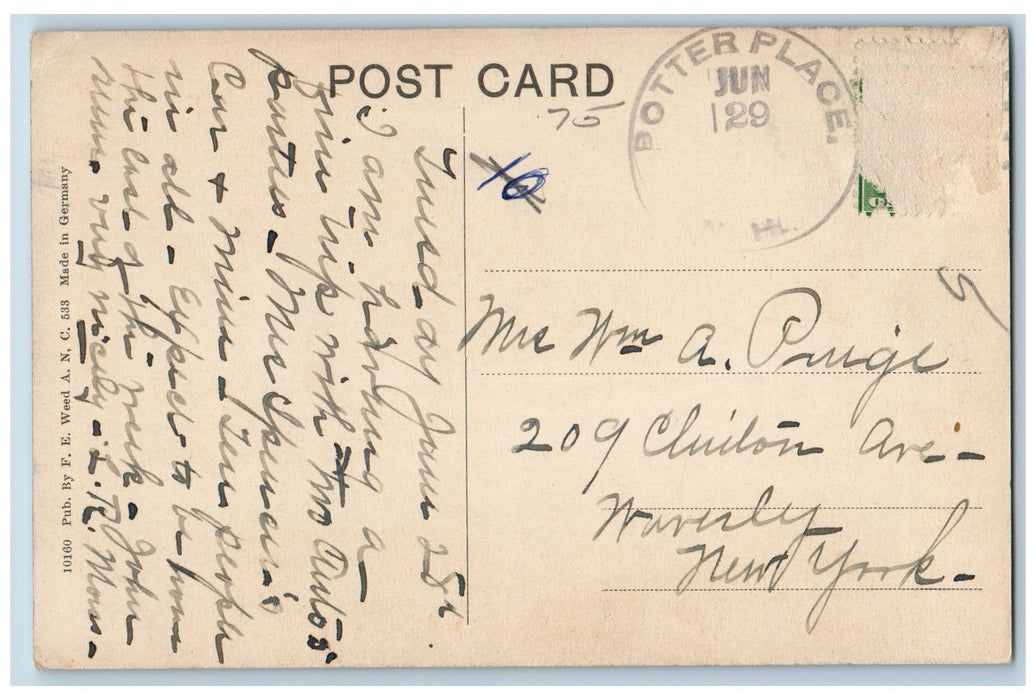 1910 Maple St. Looking West Potter Place Scene New Hampshire NH Posted Postcard