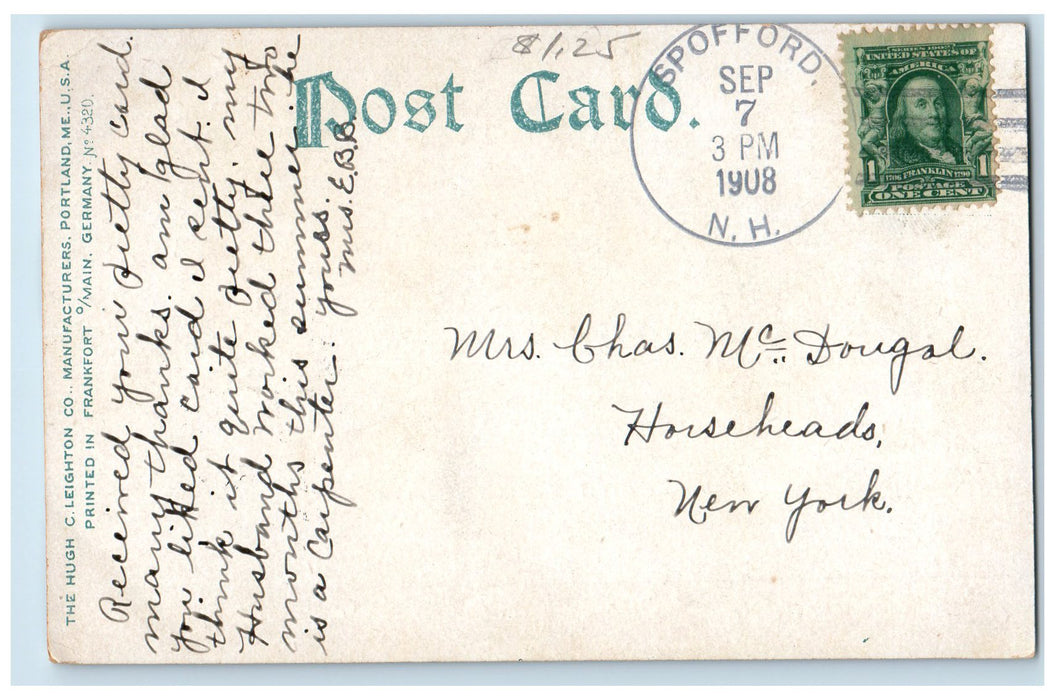 1908 Steamers At Lake Station Lake Sunapee New Hampshire NH Posted Flag Postcard