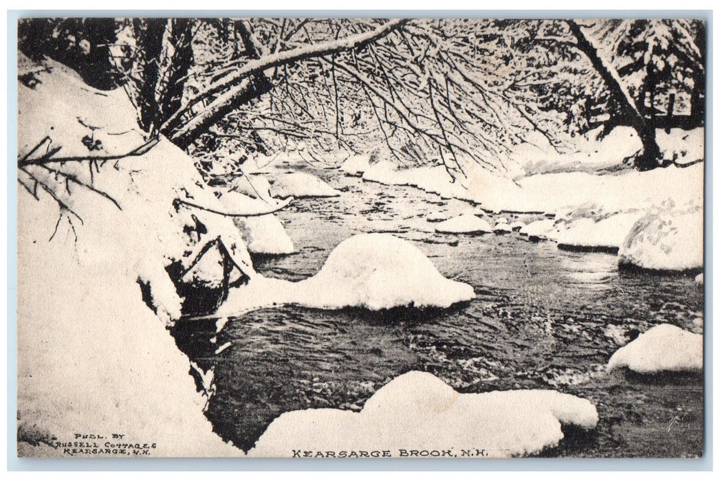 1908 Kearsarge River Snow Scene Brook New Hampshire NH Posted Vintage Postcard