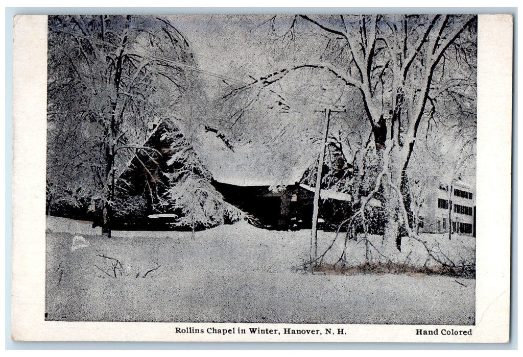 c1910s Rollins Chapel in Winter Scene Hanover New Hampshire NH Unposted Postcard