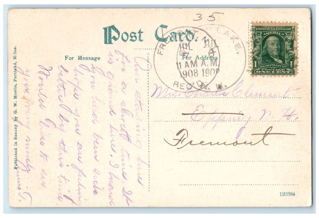 1908 Chocorua Mountain From Tamworth Peak New Hampshire NH Unposted Postcard