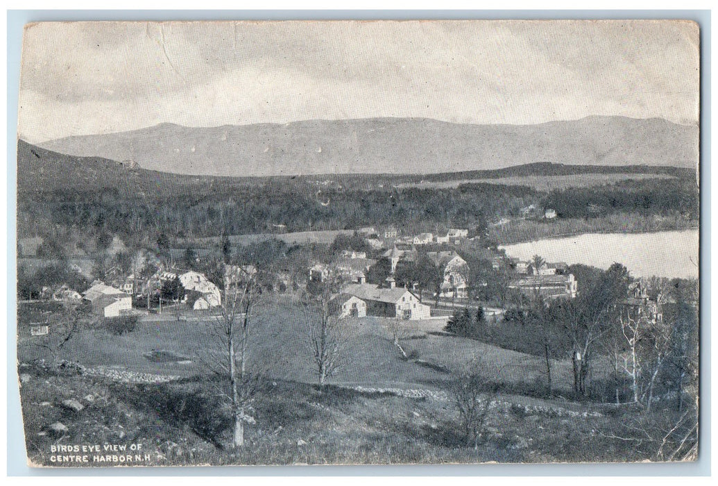 1907 Bird's Eye View Of Centre Harbor New Hampshire NH Posted Tree Postcard