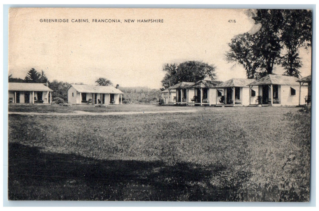 1951 Greenridge Cabins Franconia New Hampshire NH Unposted Vintage Postcard