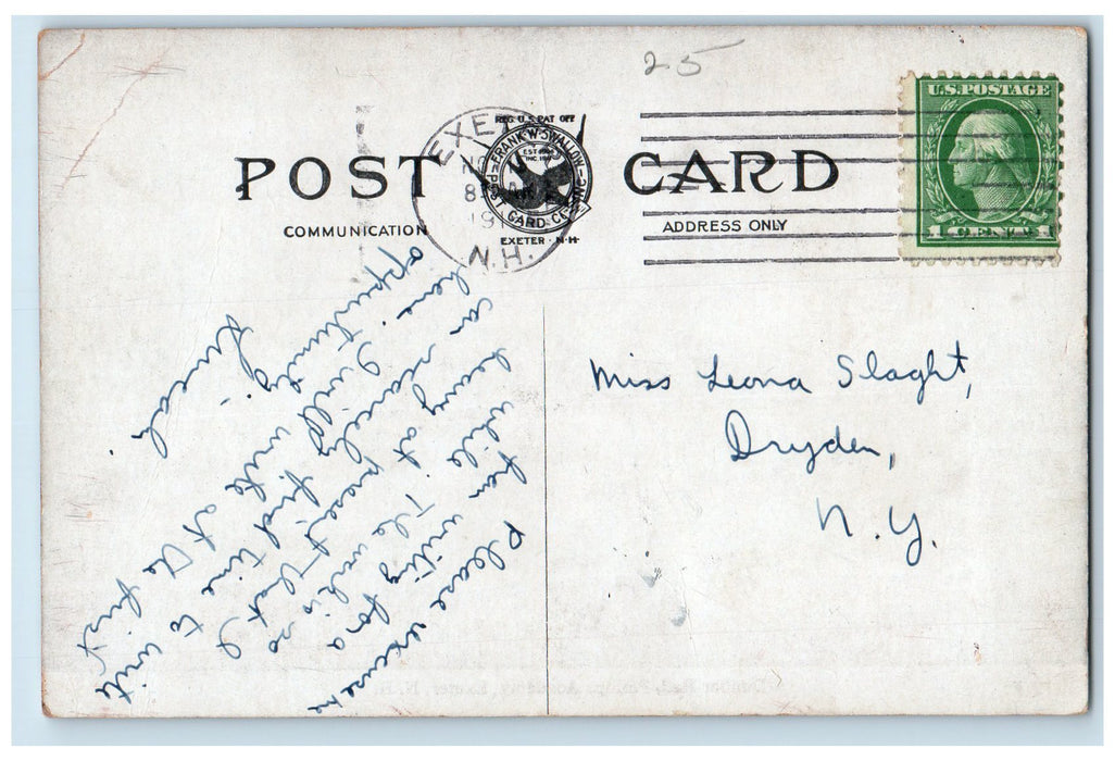 1915 Dunbar Hall Phillips Academy Scene Exeter New Hampshire NH Posted Postcard`