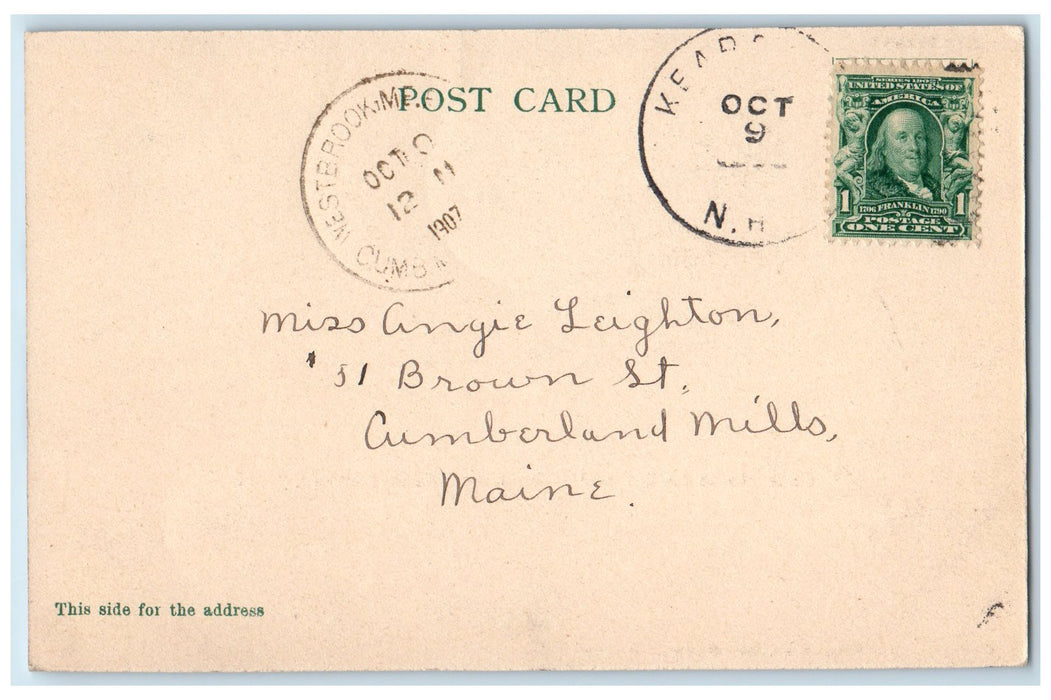 1907 White Horse Ledge And Echo Lake North Conway New Hampshire NH Snow Postcard