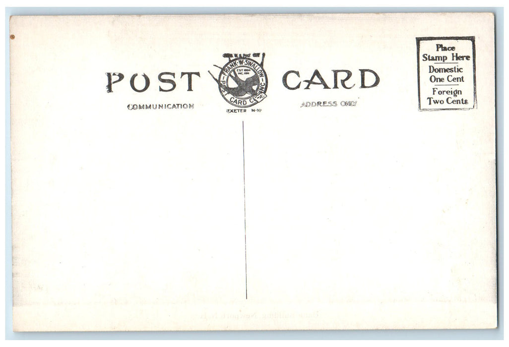 c1910's Bank Building Exterior Scene Newport New Hampshire NH Unposted Postcard