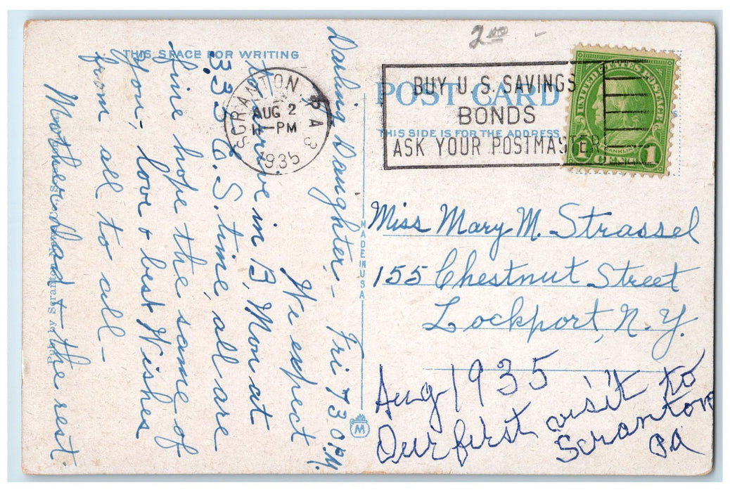 1935 Sunset On Lackawanna Trail Connecting Scranton PA & Binghamton NY Postcard