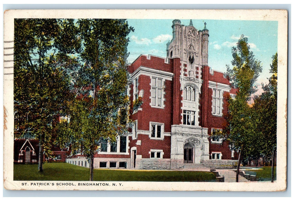 1938 St. Patrick's School Building Binghamton New York NY Vintage Postcard