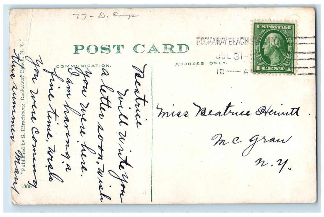 c1910 Newport Avenue Railway Dirt Road House Post Lamp Rockaway Park NY Postcard
