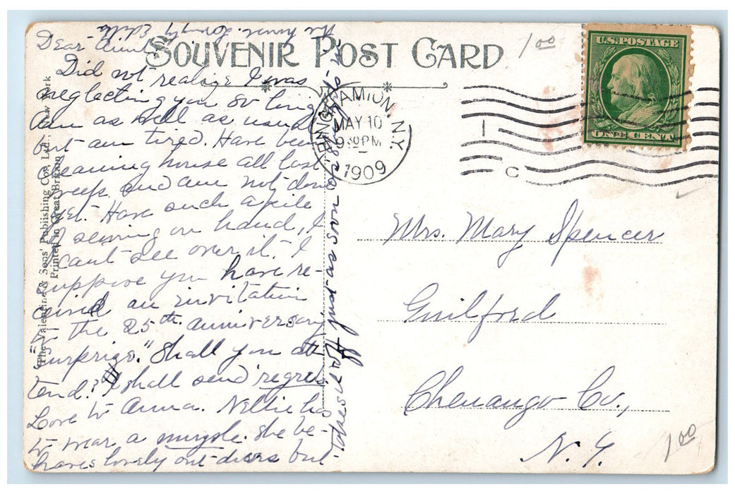 1909 Junction Susquehanna And Chenango Rivers Binghamton New York NY Postcard