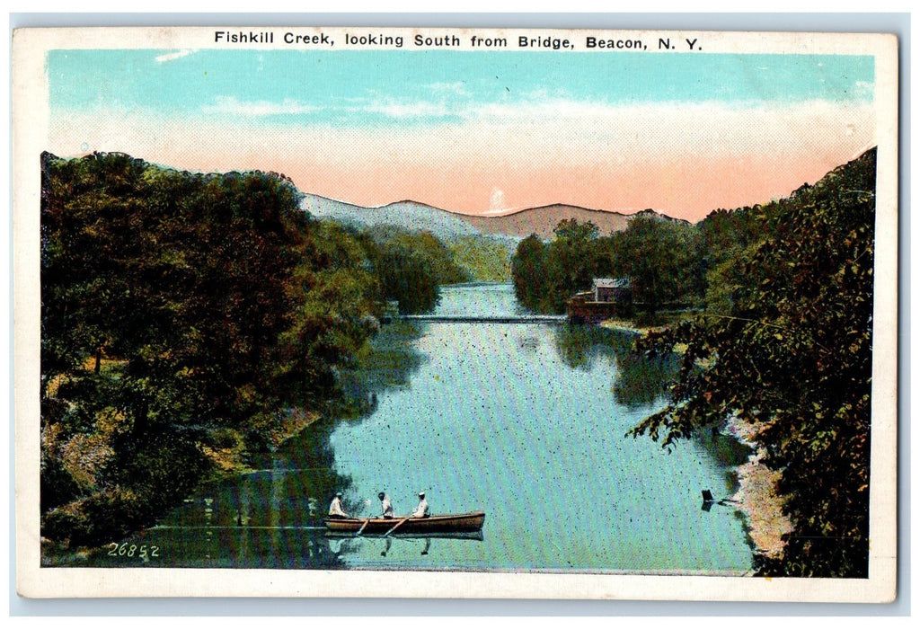 Fishkill Creek Looking South From Bridge Beacon NY, Boat Canoeing View Postcard