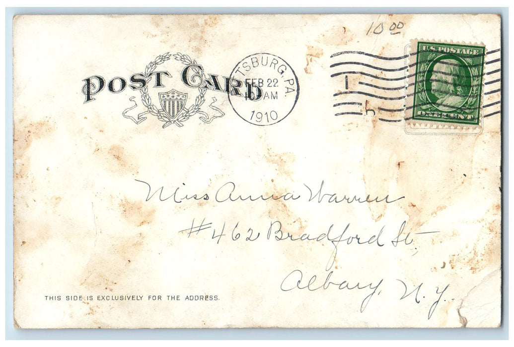 1910 Heinz Ocean Pier Dual View Bridge Atlantic City New Jersey Posted Postcard