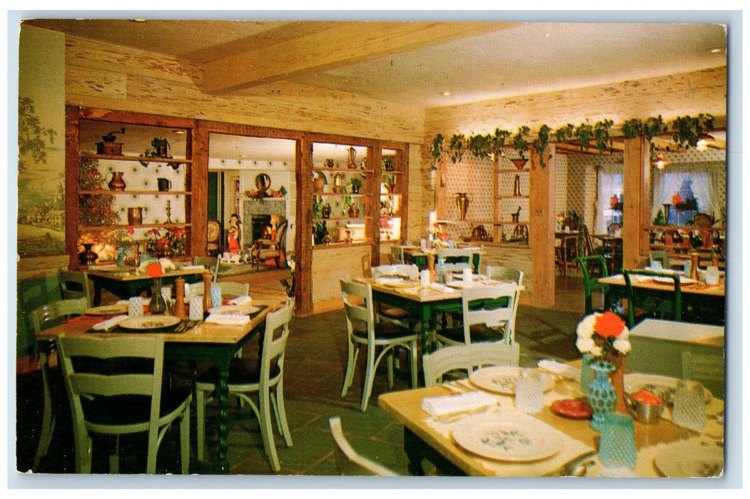 1955 The Milleridge Inn Hotel Restaurant Inside Jericho Long Island NY Postcard