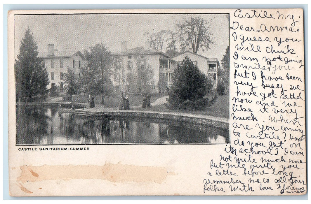 1905 Castile Sanitarium Summer Campus Building New York NY Antique Postcard