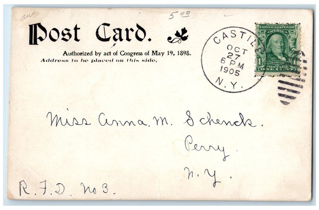 1905 Castile Sanitarium Summer Campus Building New York NY Antique Postcard