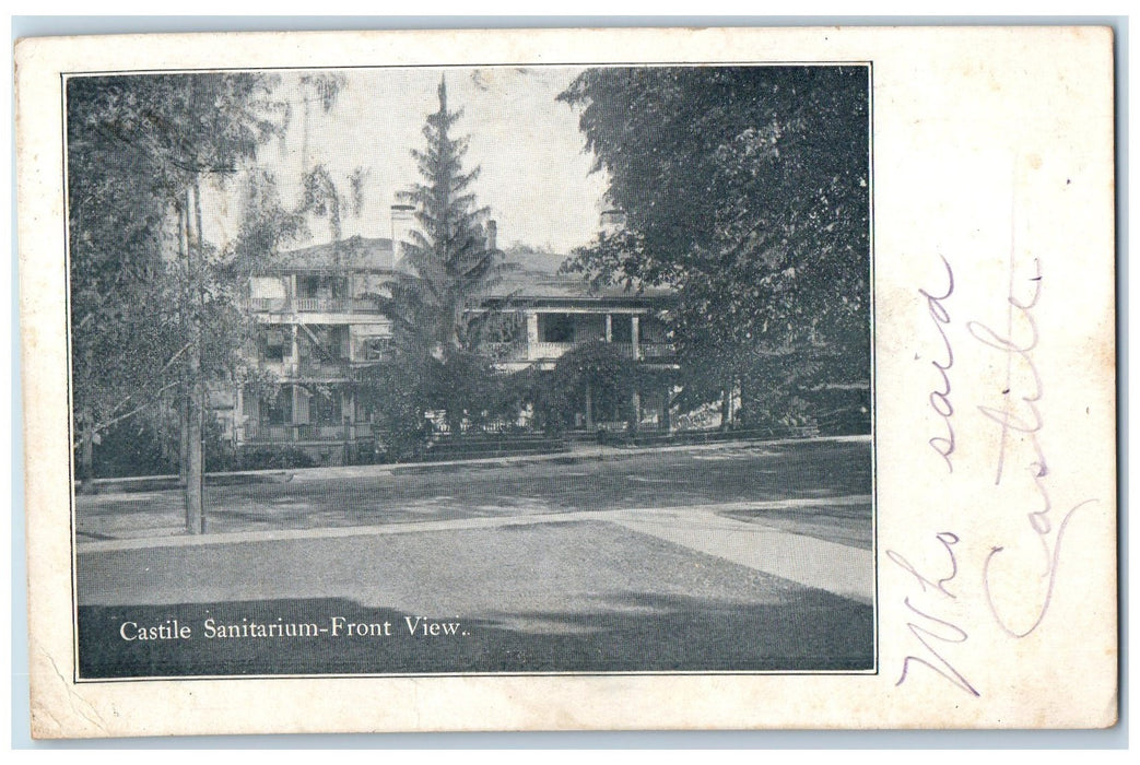 1909 Castile Sanitarium Front View Campus Building New York NY Antique Postcard